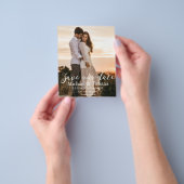 Save the Date weiße handgeschriebene Hochzeitsfeie Flyer (Gruppe)