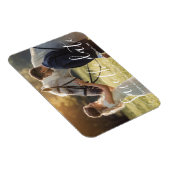 Save the Date weiße handgeschriebene Hochzeitsfeie Magnet (Rechte Seite)