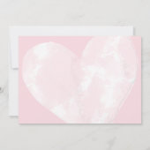 Save the Date Weißes Wasserfarbenherz auf rosa Kar (Rückseite)