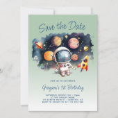 Save the Date Weltraumplaneten 1. Geburtstag (Vorderseite)