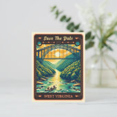 Save The Date | West Virginia Einladung Postkarte (Stehend Vorderseite)