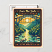 Save The Date | West Virginia Einladung Postkarte (Vorne/Hinten)
