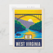 Save The Date | West Virginia Einladungspostkarte (Vorne/Hinten)