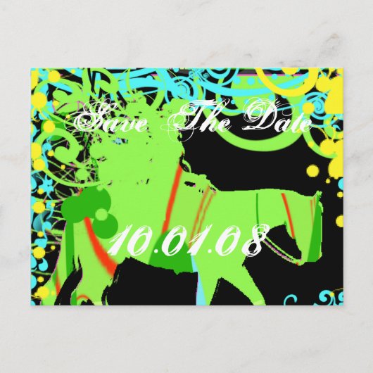 Save the Date - Western Grunge Ankündigungspostkarte (Vorderseite)