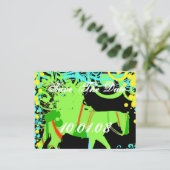 Save the Date - Western Grunge Ankündigungspostkarte (Stehend Vorderseite)