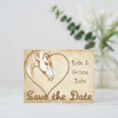 Save the Date Western Hochzeit Postkarte (Stehend Vorderseite)