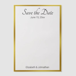 Save the Date White and Gold Elegante Wedding Pergament Einladungen