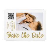 Save the Date White Gold Stilvoll Modern Weddin Magnet (Horizontal)