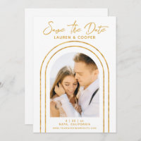 Save the Date White Gold Stilvolle Art Deco Hochze