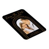 Save the Date White Gold Stilvolle Art Deco Hochze Magnet (Rechte Seite)