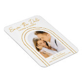 Save the Date White Gold Stilvolle Art Deco Hochze Magnet (Rechte Seite)