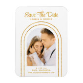 Save the Date White Gold Stilvolle Art Deco Hochze Magnet (Vertikal)