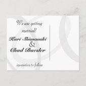 Save the Date White Rose Ankündigungspostkarte (Rückseite)