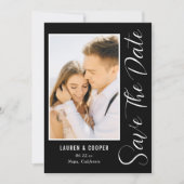 Save the Date White Stylish Script Modern Wedding (Vorderseite)