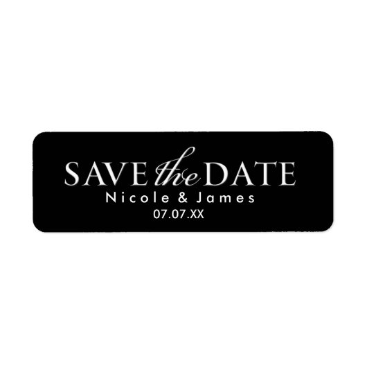SAVE THE DATE White Typografy Aufkleber (Vorne)