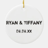 Save the Date White Wedding Collage Keramikornament (Hinten)