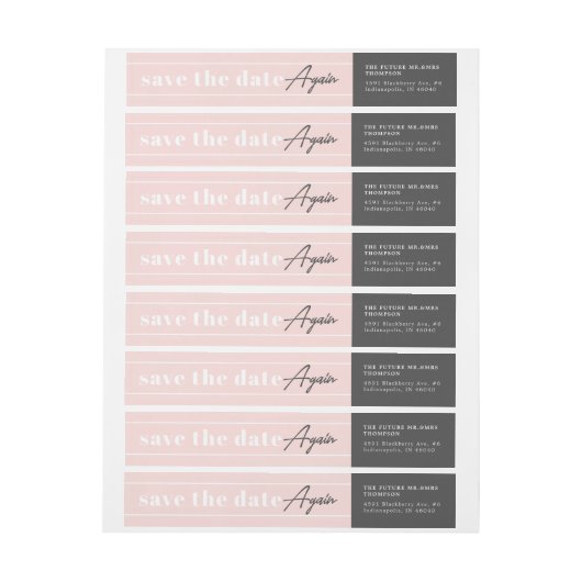 Save the Date wieder Rücksendeadresse Blush (Bogen)