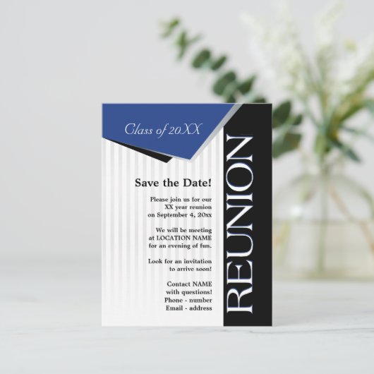 Save the Date-Wiedersehen Ankündigungspostkarte (Stehend Vorderseite)