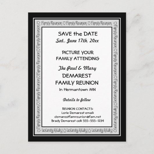 Save the Date Wiedersehen-Grenzkarte Ankündigungspostkarte (Vorderseite)