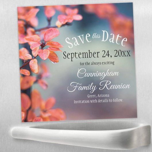 Save the Date Wiedersehen-Herbsteinstellung lässt  Magnetkarte