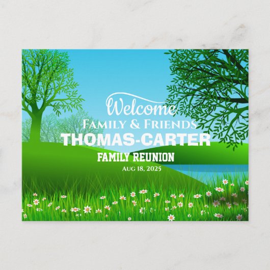 Save the Date Wiedersehen Natur Landschaft See Postkarte (Vorderseite)