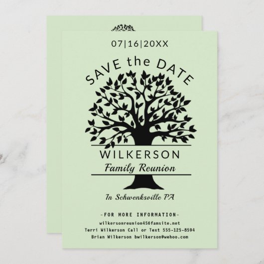 Save the Date Wiedersehen-Tree-Karte (Vorne/Hinten)