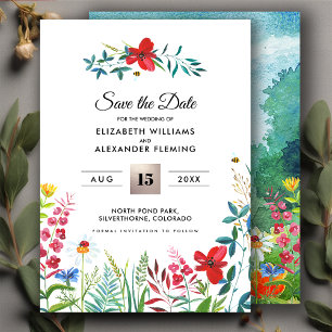 Save the Date. Wild Meadow Summer Forest Cards Date