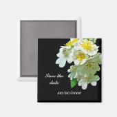 Save the Date Wildblume der White Multiflora Rose Magnet (Vorderseite/Rückseite)