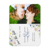 Save the Date Wildblumen-Foto Magnet (Vertikal)