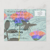 Save the Date Wilde Blume Ankündigungspostkarte (Rückseite)