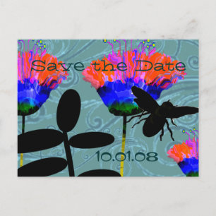Save the Date Wilde Blume - individuell angepasst Ankündigungspostkarte