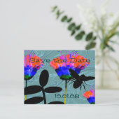 Save the Date Wilde Blume - individuell angepasst Ankündigungspostkarte (Stehend Vorderseite)