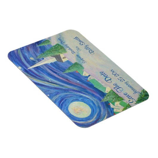 Save the Date Winter Geburtstag Magnet (Rechte Seite)