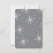 Save the Date Winter Snowflake Weddin Blue Gray | (Rückseite)