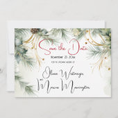 Save The Date | Winter Wasserfarbene Vegetation Einladung (Vorderseite)