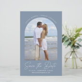 Save the Date Winter Wedding Modern Arch (Stehend Vorderseite)