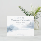 Save the Date Winter Wedding Verlobung Card Karte (Stehend Vorderseite)