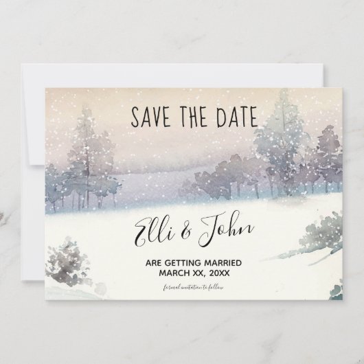 Save the Date Winterhochzeit (Vorderseite)