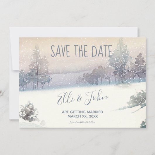 Save the Date Winterhochzeit (Vorderseite)