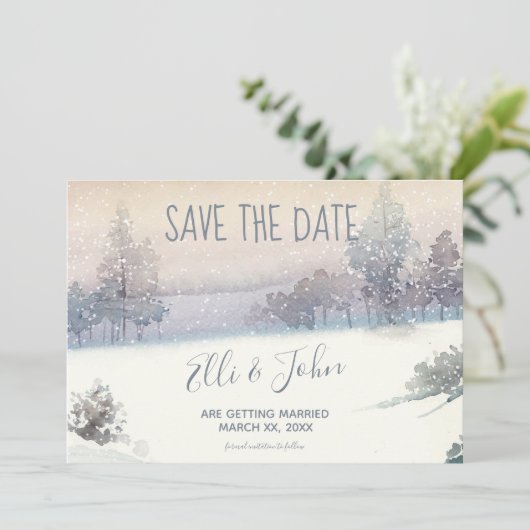 Save the Date Winterhochzeit (Stehend Vorderseite)