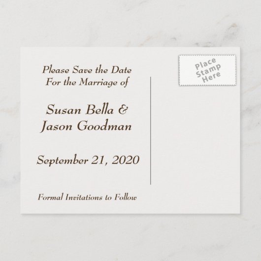 Save the Date - Winterhochzeit Ankündigungspostkarte (Rückseite)