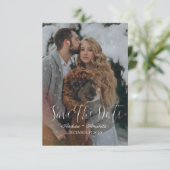 Save the Date Winterhochzeit mit Schneeeffekt (Stehend Vorderseite)