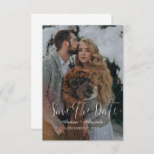 Save the Date Winterhochzeit mit Schneeeffekt (Vorne/Hinten)