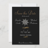 Save the Date Winterschneeflocke Einfache Hochzeit (Vorderseite)