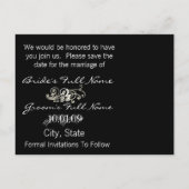 Save the Date wirbelnde Cala Lily Postkarte (Rückseite)