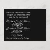 Save the Date wirbelnde Cala Lily Postkarte (Rückseite)