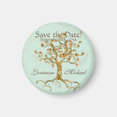 Save the Date wirl Tree Roots Antiqued Parchment Magnet (Vorne)