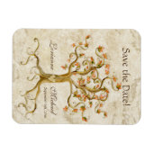 Save the Date wirl Tree Roots Antiqued Parchment Magnet (Horizontal)