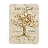 Save the Date wirl Tree Roots Antiqued Parchment Magnet (Vertikal)