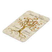 Save the Date wirl Tree Roots Antiqued Parchment Magnet (Linke Seite)